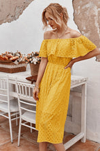 Load image into Gallery viewer, Lace Overlay Off Shoulder Dress