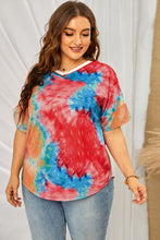 Load image into Gallery viewer, Plus Size Tie-Dye V-Neck Tee