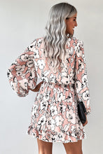 Load image into Gallery viewer, Floral Lantern Sleeves Tunic Dress