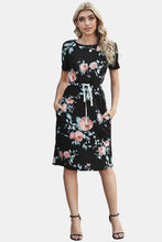 Load image into Gallery viewer, Printed Tie Waist Short Dress