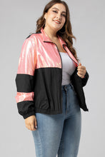 Load image into Gallery viewer, Plus Size Color Block Jacket