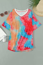 Load image into Gallery viewer, Plus Size Tie-Dye V-Neck Tee