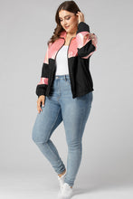 Load image into Gallery viewer, Plus Size Color Block Jacket