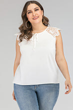 Load image into Gallery viewer, Plus Size Lace Sleeve Tie Top