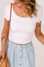 Load image into Gallery viewer, Cutout Tie Back Cropped Top
