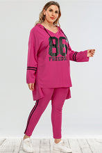 Load image into Gallery viewer, Plus Drawstring Hoodie Top and Pants Set