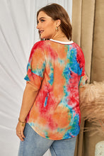 Load image into Gallery viewer, Plus Size Tie-Dye V-Neck Tee
