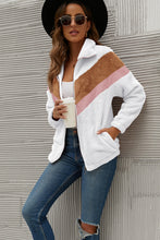 Load image into Gallery viewer, Chevron Zipper Up Teddy Jacket
