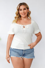 Load image into Gallery viewer, Plus Size Square Neck Top with Knot