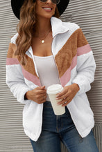 Load image into Gallery viewer, Chevron Zipper Up Teddy Jacket