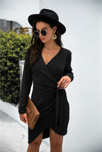 Load image into Gallery viewer, Asymmetry Wrap Tie Dress