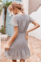 Load image into Gallery viewer, Swiss Dot Flutter Sleeve Ruffled Dress