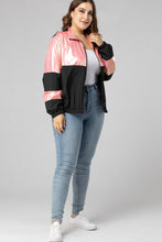 Load image into Gallery viewer, Plus Size Color Block Jacket