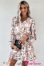 Load image into Gallery viewer, Floral Lantern Sleeves Tunic Dress