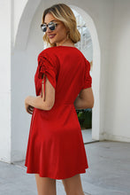 Load image into Gallery viewer, Button Down Sleeve Drawstrings Dress