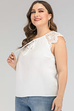 Load image into Gallery viewer, Plus Size Lace Sleeve Tie Top
