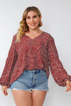 Load image into Gallery viewer, Plus Size V-Neck Balloon Sleeve Top