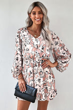 Load image into Gallery viewer, Floral Lantern Sleeves Tunic Dress