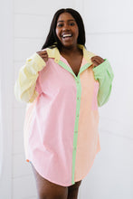 Load image into Gallery viewer, Davi & Dani Opposites Attract Full Size Run Color Block Button Down Shirt