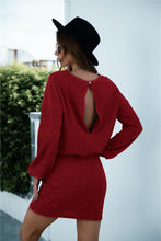 Load image into Gallery viewer, Cut Out Back Knot Waist Dress