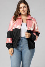 Load image into Gallery viewer, Plus Size Color Block Jacket