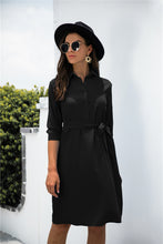 Load image into Gallery viewer, Button down Tie Waist Shirt Dress