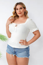 Load image into Gallery viewer, Plus Size Square Neck Top with Knot