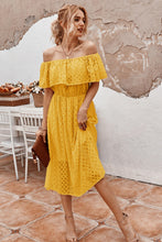 Load image into Gallery viewer, Lace Overlay Off Shoulder Dress