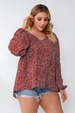 Load image into Gallery viewer, Plus Size V-Neck Balloon Sleeve Top