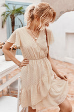 Load image into Gallery viewer, Swiss Dot Flutter Sleeve Ruffled Dress