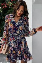 Load image into Gallery viewer, Floral Ruffled Hem Wrap Dress