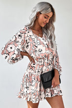 Load image into Gallery viewer, Floral Lantern Sleeves Tunic Dress