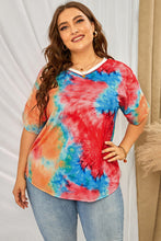 Load image into Gallery viewer, Plus Size Tie-Dye V-Neck Tee