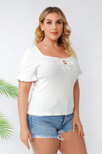 Load image into Gallery viewer, Plus Size Square Neck Top with Knot
