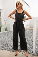 Load image into Gallery viewer, Ruffle Strap Wide Leg Jumpsuit