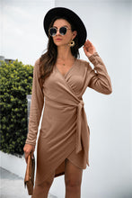Load image into Gallery viewer, Asymmetry Wrap Tie Dress