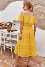 Load image into Gallery viewer, Lace Overlay Off Shoulder Dress