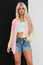 Load image into Gallery viewer, Davi & Dani Opposites Attract Full Size Run Color Block Button Down Shirt