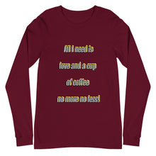 Load image into Gallery viewer, coffee loveUnisex Long Sleeve Tee
