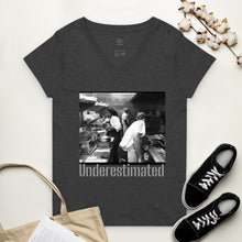 Load image into Gallery viewer, Underestimated graphic Women’s recycled v-neck t-shirt
