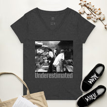 Load image into Gallery viewer, Underestimated graphic Women’s recycled v-neck t-shirt