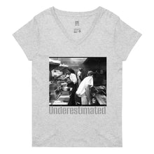 Load image into Gallery viewer, Underestimated graphic Women’s recycled v-neck t-shirt