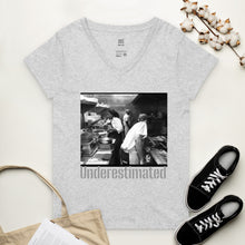 Load image into Gallery viewer, Underestimated graphic Women’s recycled v-neck t-shirt