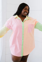 Load image into Gallery viewer, Davi &amp; Dani Opposites Attract Full Size Run Color Block Button Down Shirt
