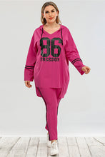 Load image into Gallery viewer, Plus Drawstring Hoodie Top and Pants Set
