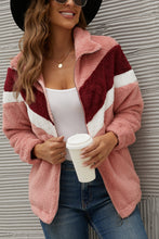 Load image into Gallery viewer, Chevron Zipper Up Teddy Jacket
