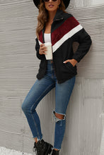Load image into Gallery viewer, Chevron Zipper Up Teddy Jacket
