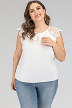 Load image into Gallery viewer, Plus Size Lace Sleeve Tie Top
