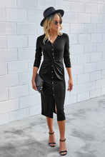 Load image into Gallery viewer, Solid Twist &amp; Split Front Knit Dress
