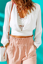 Load image into Gallery viewer, Deep V Tie Back Cropped Top
